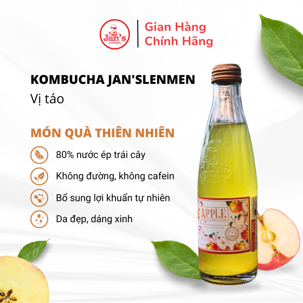 Kombucha Apple - chai thủy tinh - 250ml