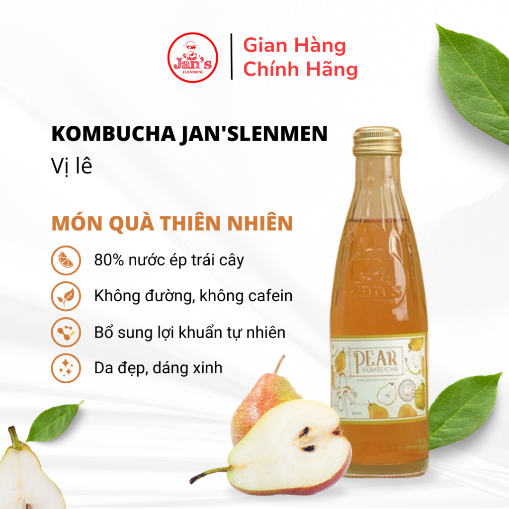 Kombucha Pear - chai thủy tinh - 250ml
