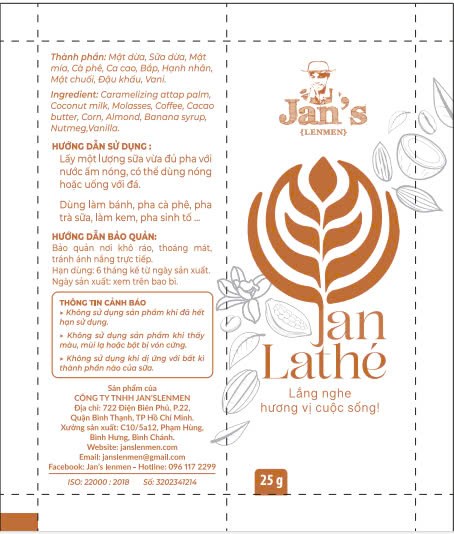 JAN LATHÉ ( Bột Sữa Hạt ) 500 gr