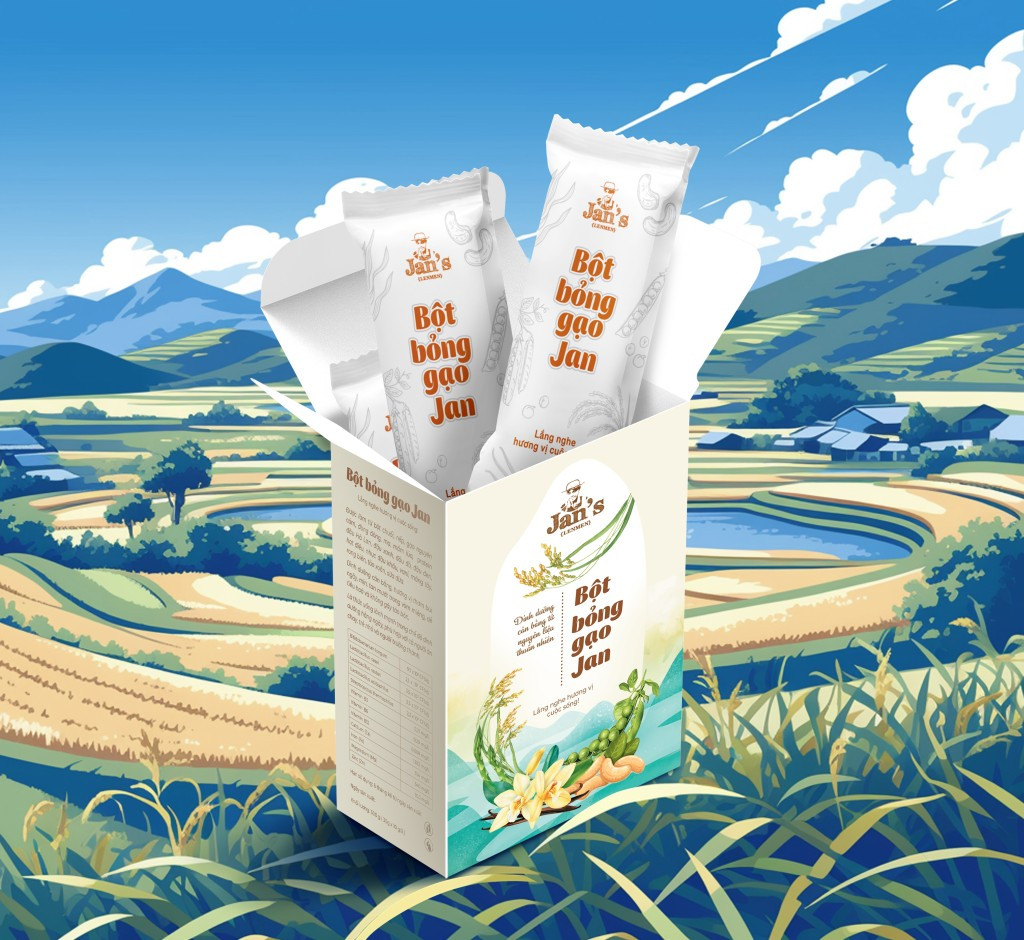 Bột Bỏng Gạo ( Nguyên Bản ) ( 10 gói sachet ) 300g