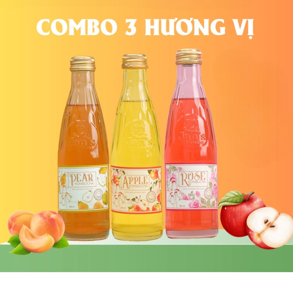 Kombucha Pear - chai thủy tinh - 250ml